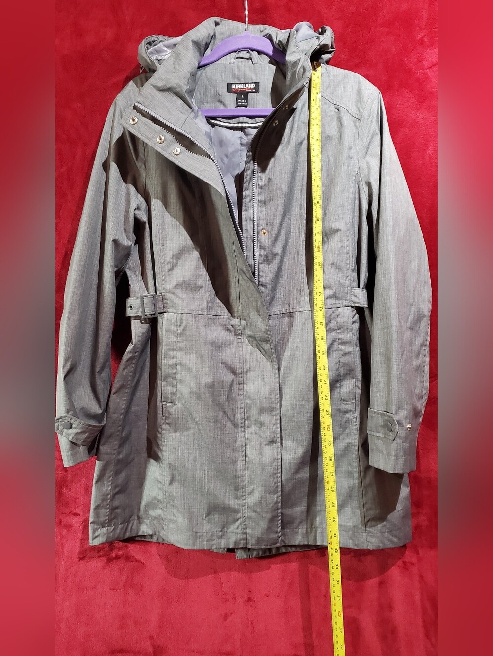 Kirkland Signature Light Gray Women's Trench Coat - Picture 3 of 8